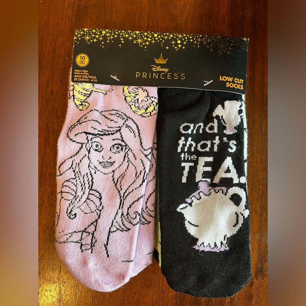 Disney Princess pack of socks. Each pair are different colors.